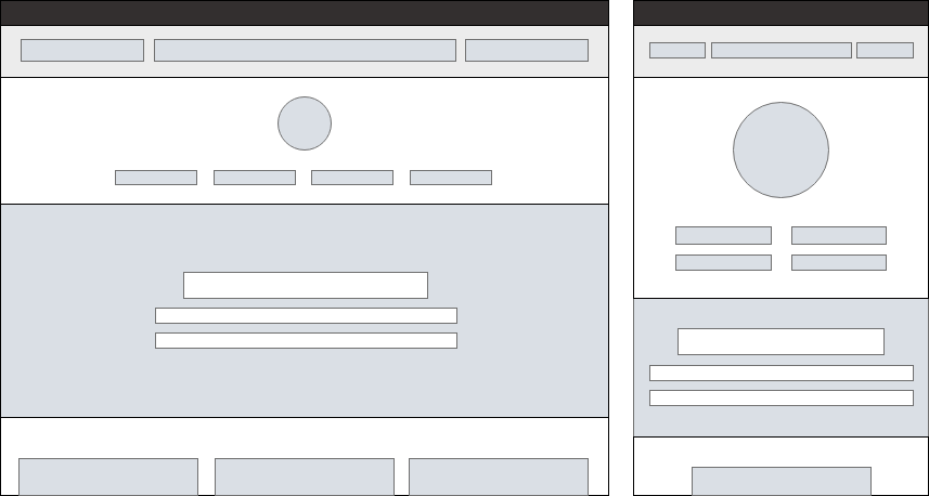 Desktop and mobile wireframes sample
